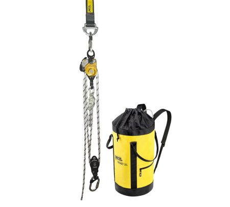 44.3 รอกกู้ภัยระบบ 3-1 หรือ 4-1 PETZL พร้อมเชือก สำหรับยก-ลดในงานที่สูง